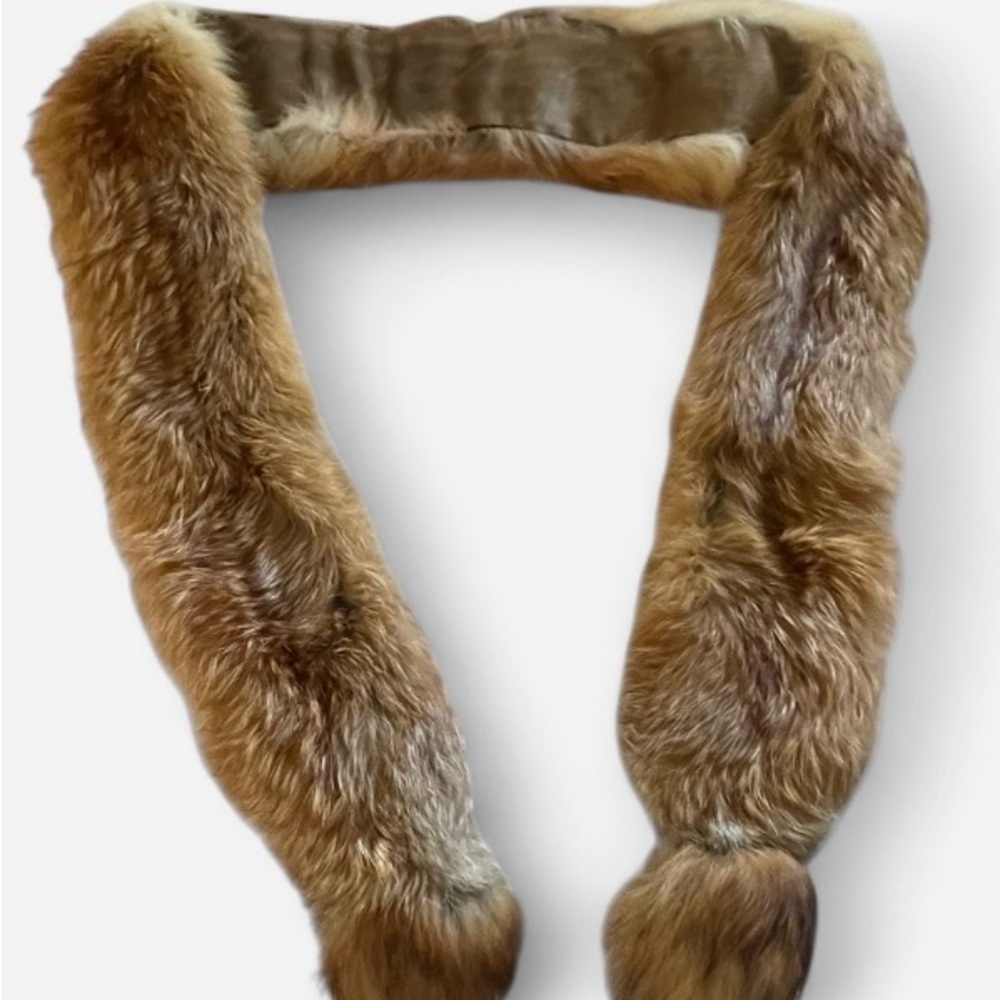 Luxurious Brown Fur Stole Scarf - Women Accessories